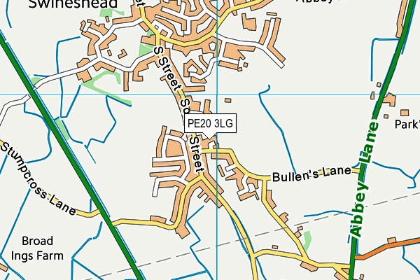 PE20 3LG map - OS VectorMap District (Ordnance Survey)
