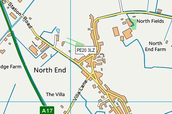 PE20 3LZ map - OS VectorMap District (Ordnance Survey)