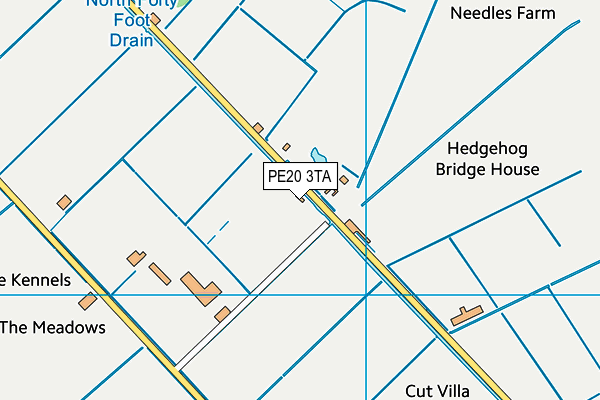 PE20 3TA map - OS VectorMap District (Ordnance Survey)