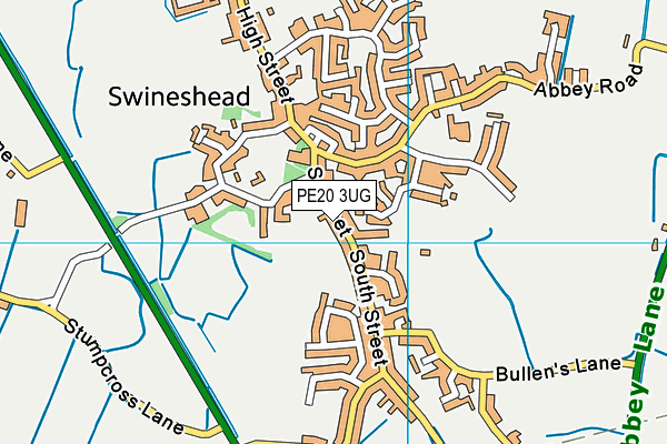 PE20 3UG map - OS VectorMap District (Ordnance Survey)