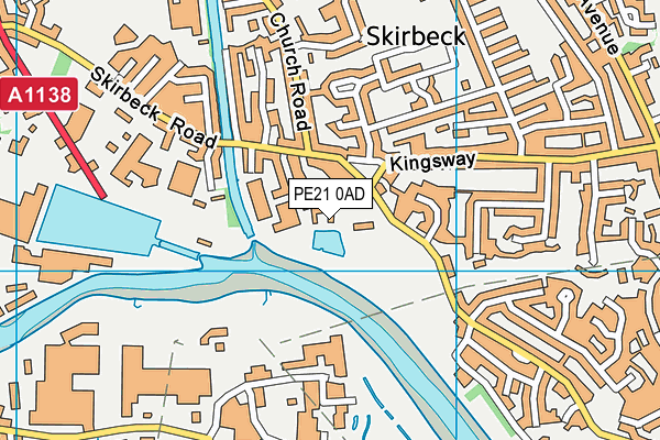 PE21 0AD map - OS VectorMap District (Ordnance Survey)