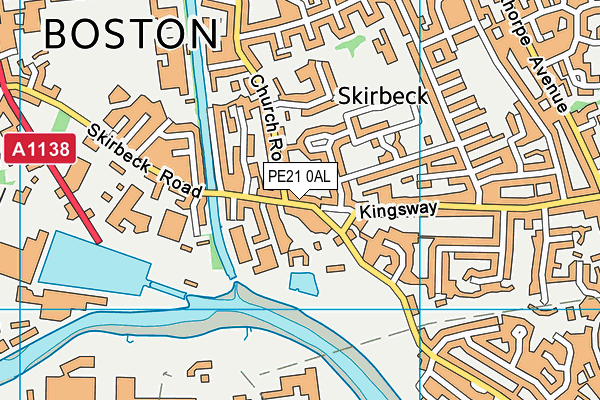 PE21 0AL map - OS VectorMap District (Ordnance Survey)