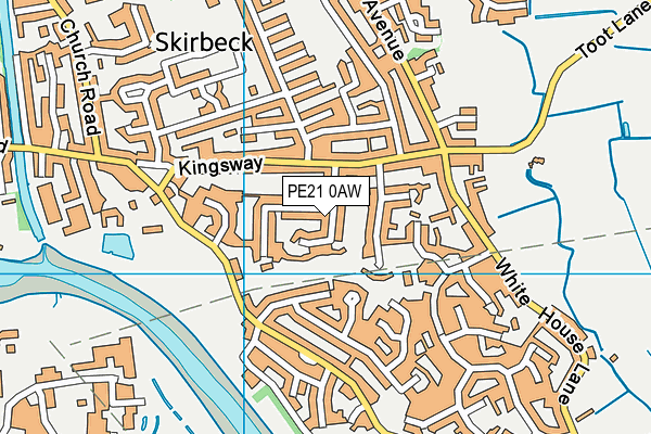 PE21 0AW map - OS VectorMap District (Ordnance Survey)