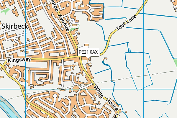 PE21 0AX map - OS VectorMap District (Ordnance Survey)