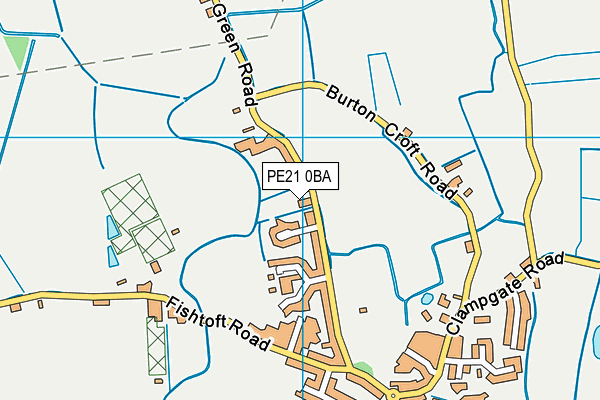 PE21 0BA map - OS VectorMap District (Ordnance Survey)