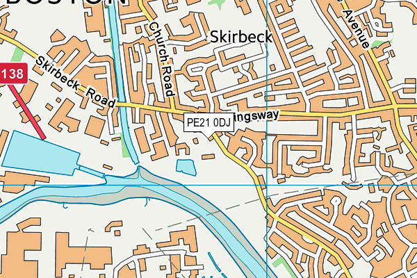 PE21 0DJ map - OS VectorMap District (Ordnance Survey)