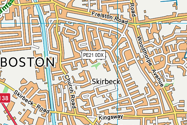 PE21 0DX map - OS VectorMap District (Ordnance Survey)
