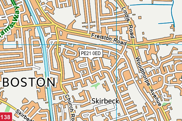 PE21 0ED map - OS VectorMap District (Ordnance Survey)