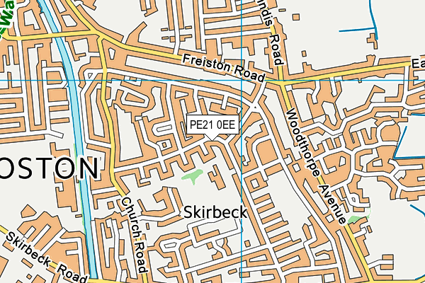 PE21 0EE map - OS VectorMap District (Ordnance Survey)