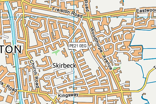 PE21 0EG map - OS VectorMap District (Ordnance Survey)