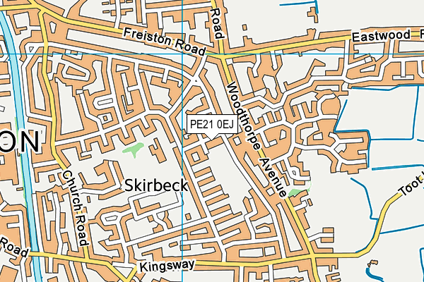 PE21 0EJ map - OS VectorMap District (Ordnance Survey)