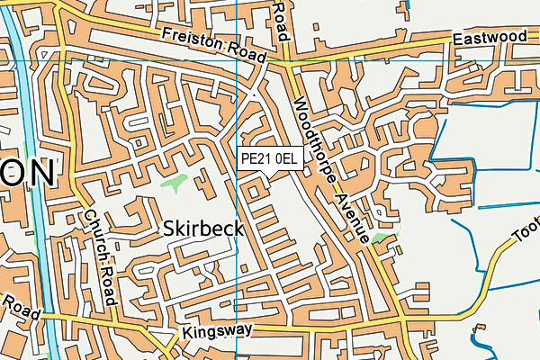PE21 0EL map - OS VectorMap District (Ordnance Survey)