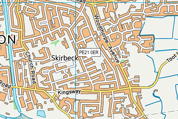 PE21 0ER map - OS VectorMap District (Ordnance Survey)