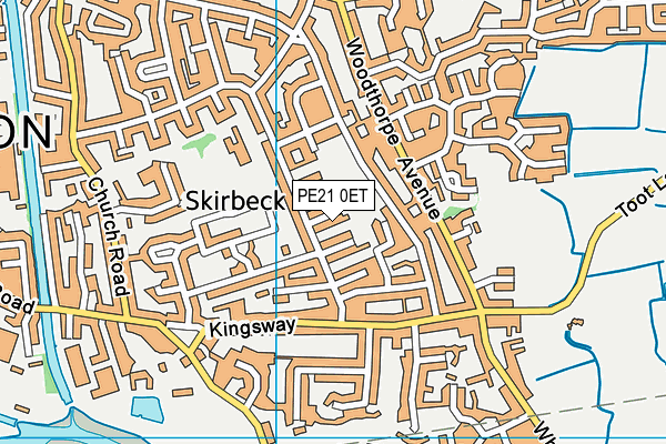 PE21 0ET map - OS VectorMap District (Ordnance Survey)