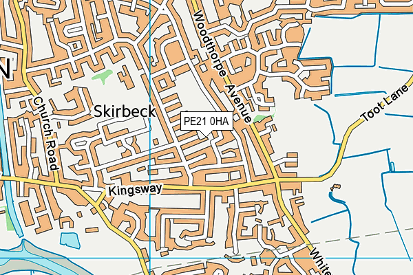 PE21 0HA map - OS VectorMap District (Ordnance Survey)