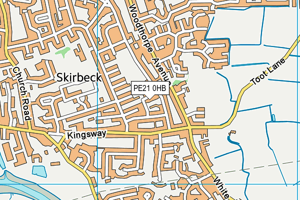 PE21 0HB map - OS VectorMap District (Ordnance Survey)