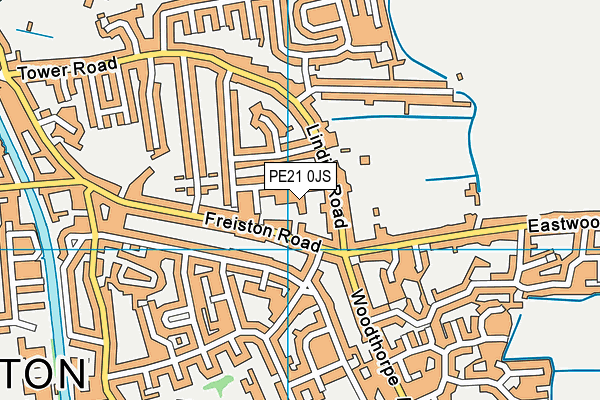 PE21 0JS map - OS VectorMap District (Ordnance Survey)