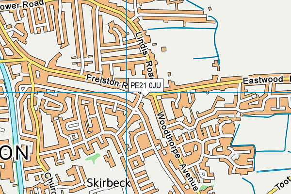 PE21 0JU map - OS VectorMap District (Ordnance Survey)