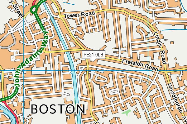 PE21 0LB map - OS VectorMap District (Ordnance Survey)