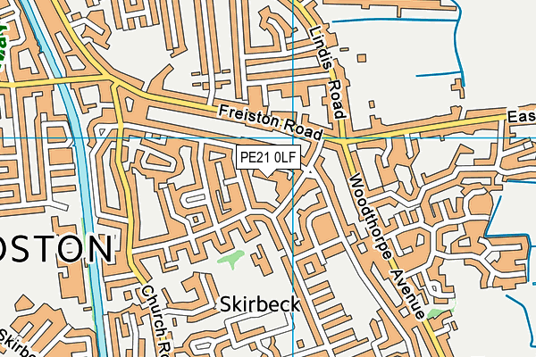 PE21 0LF map - OS VectorMap District (Ordnance Survey)