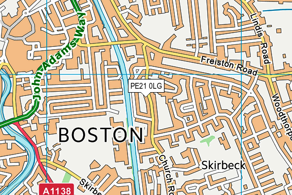 PE21 0LG map - OS VectorMap District (Ordnance Survey)
