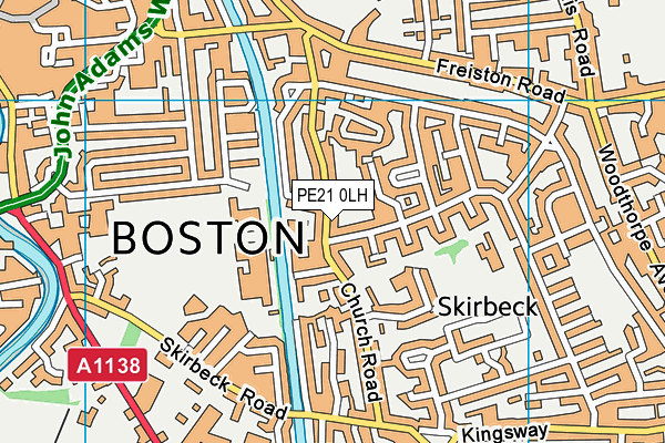 PE21 0LH map - OS VectorMap District (Ordnance Survey)