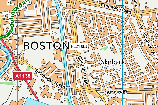 Boston Nursery School map (PE21 0LJ) - OS VectorMap District (Ordnance Survey)