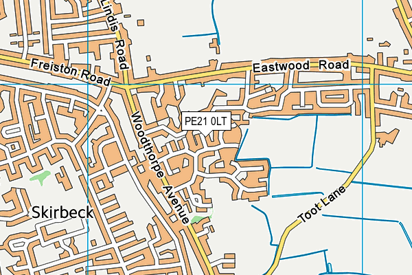 PE21 0LT map - OS VectorMap District (Ordnance Survey)
