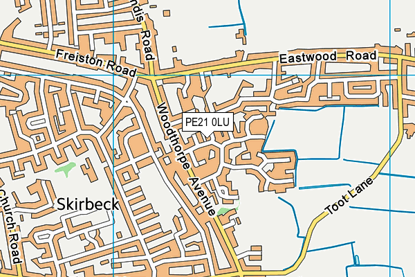 PE21 0LU map - OS VectorMap District (Ordnance Survey)