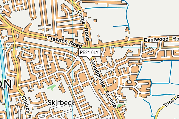 PE21 0LY map - OS VectorMap District (Ordnance Survey)