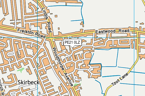 PE21 0LZ map - OS VectorMap District (Ordnance Survey)