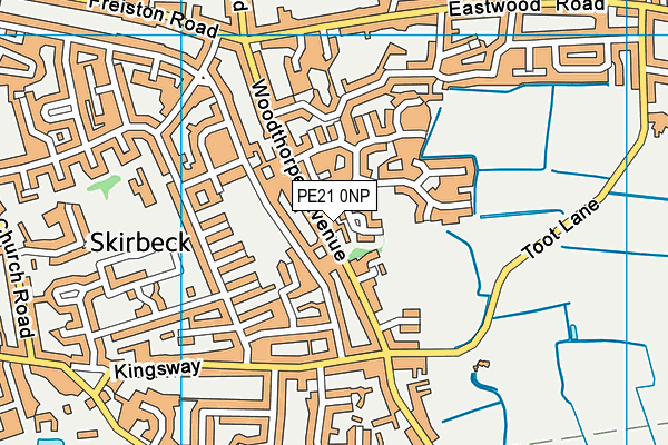 PE21 0NP map - OS VectorMap District (Ordnance Survey)