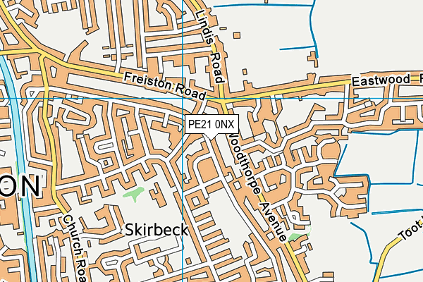 PE21 0NX map - OS VectorMap District (Ordnance Survey)