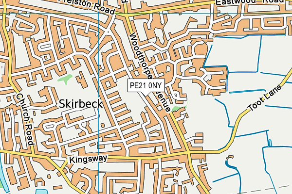 PE21 0NY map - OS VectorMap District (Ordnance Survey)