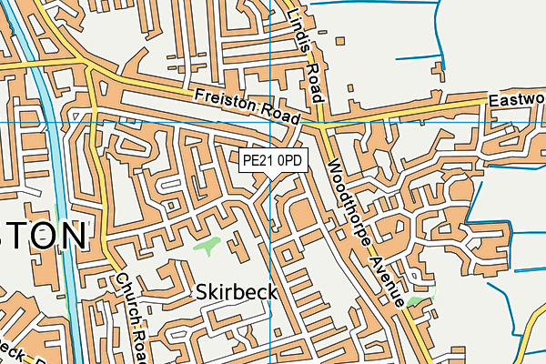 PE21 0PD map - OS VectorMap District (Ordnance Survey)