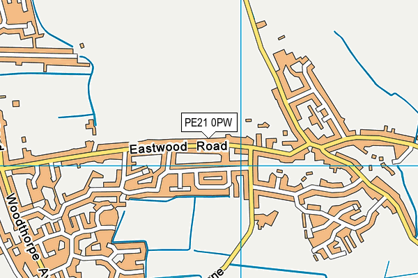 PE21 0PW map - OS VectorMap District (Ordnance Survey)
