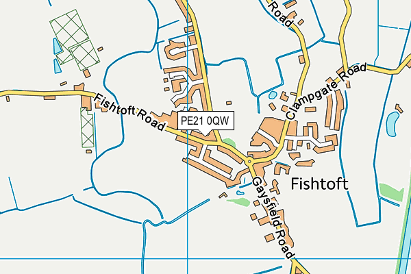 PE21 0QW map - OS VectorMap District (Ordnance Survey)