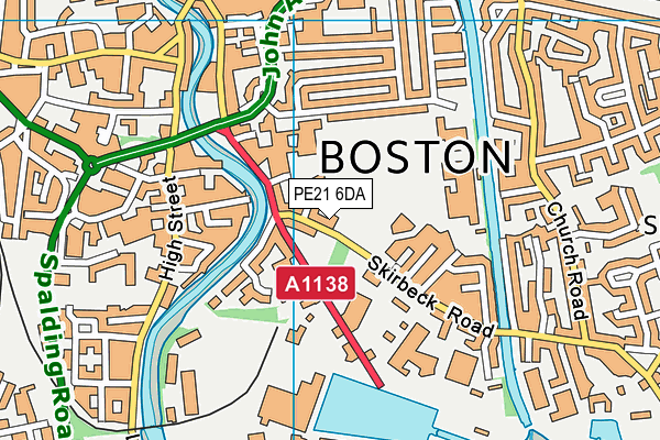 PE21 6DA map - OS VectorMap District (Ordnance Survey)