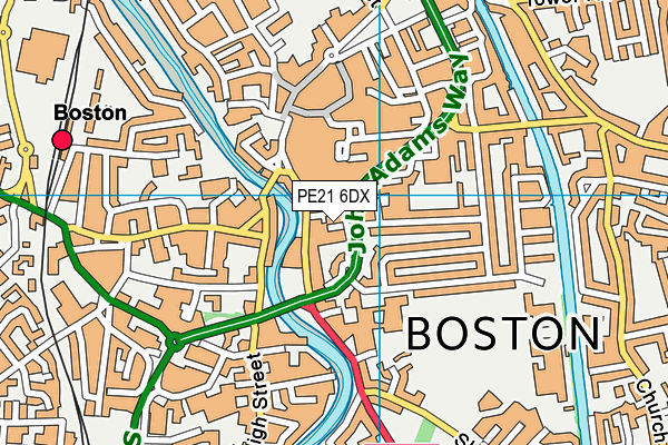 PE21 6DX map - OS VectorMap District (Ordnance Survey)