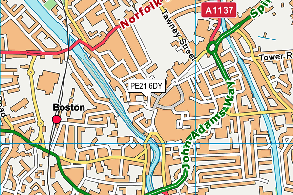 PE21 6DY map - OS VectorMap District (Ordnance Survey)