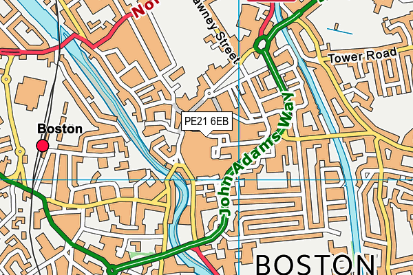 PE21 6EB map - OS VectorMap District (Ordnance Survey)