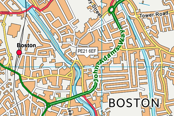 PE21 6EF map - OS VectorMap District (Ordnance Survey)