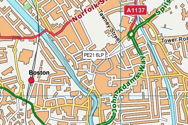 PE21 6LP map - OS VectorMap District (Ordnance Survey)