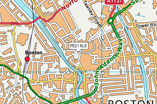 PE21 6LS map - OS VectorMap District (Ordnance Survey)