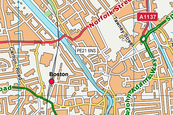 PE21 6NS map - OS VectorMap District (Ordnance Survey)