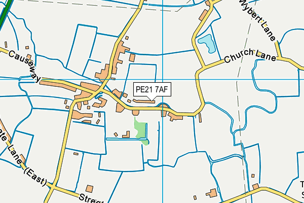 PE21 7AF map - OS VectorMap District (Ordnance Survey)