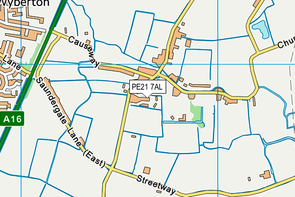 PE21 7AL map - OS VectorMap District (Ordnance Survey)