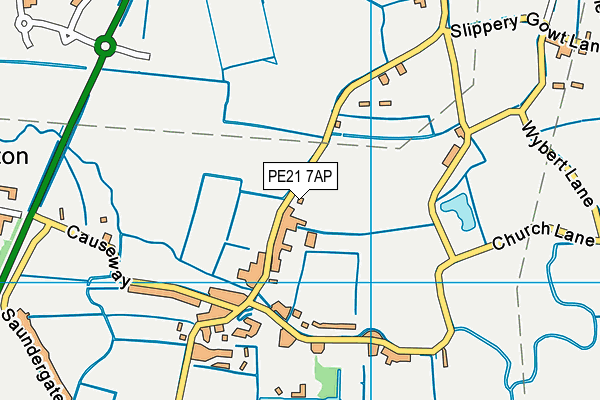 PE21 7AP map - OS VectorMap District (Ordnance Survey)