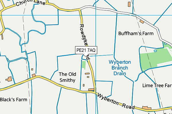 PE21 7AQ map - OS VectorMap District (Ordnance Survey)