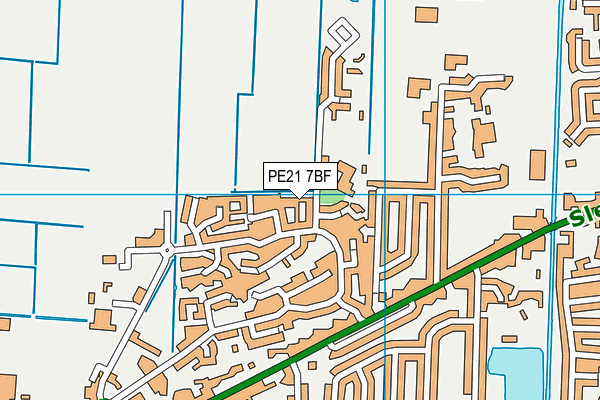 PE21 7BF map - OS VectorMap District (Ordnance Survey)